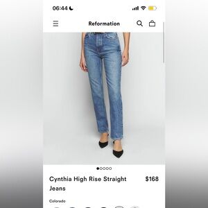 Reformation Cythinia high rise straight in beige